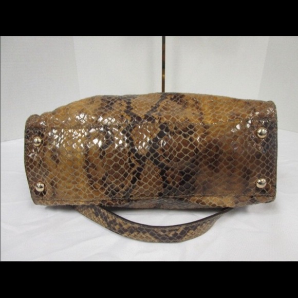 Michael Kors Brown Faux Snakeskin Leather Tote - Picture 4 of 6
